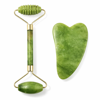 Jade Roller massager And Anti-wrinkle Double-head Scraping Jade Stone