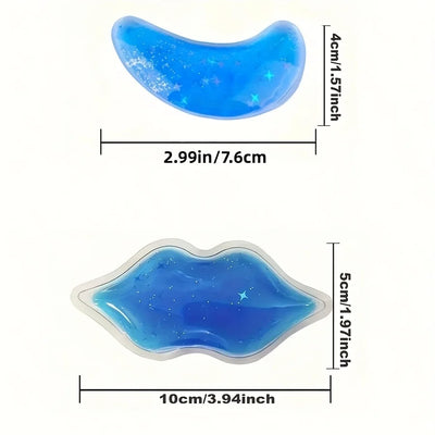2-in-1 gel eye mask and lip cooling/heating patch. A reusable, multi-functional cooling patch suitable for face and lips.