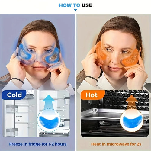 2-in-1 gel eye mask and lip cooling/heating patch. A reusable, multi-functional cooling patch suitable for face and lips.