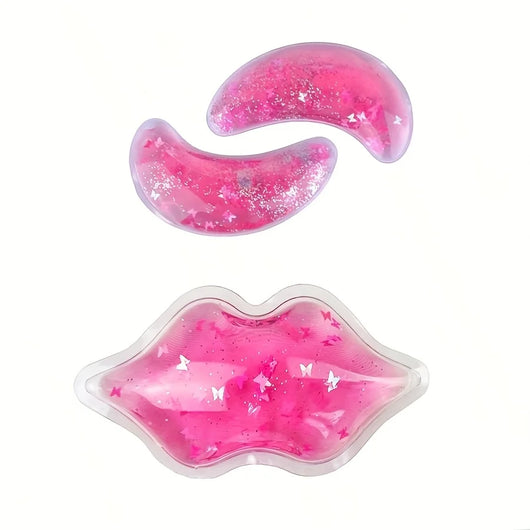 2-in-1 gel eye mask and lip cooling/heating patch. A reusable, multi-functional cooling patch suitable for face and lips.