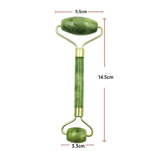 Natural jade roller massager, scraping board,foot massage roller,facial lifting and anti-wrinkle double-head scraping jade stone